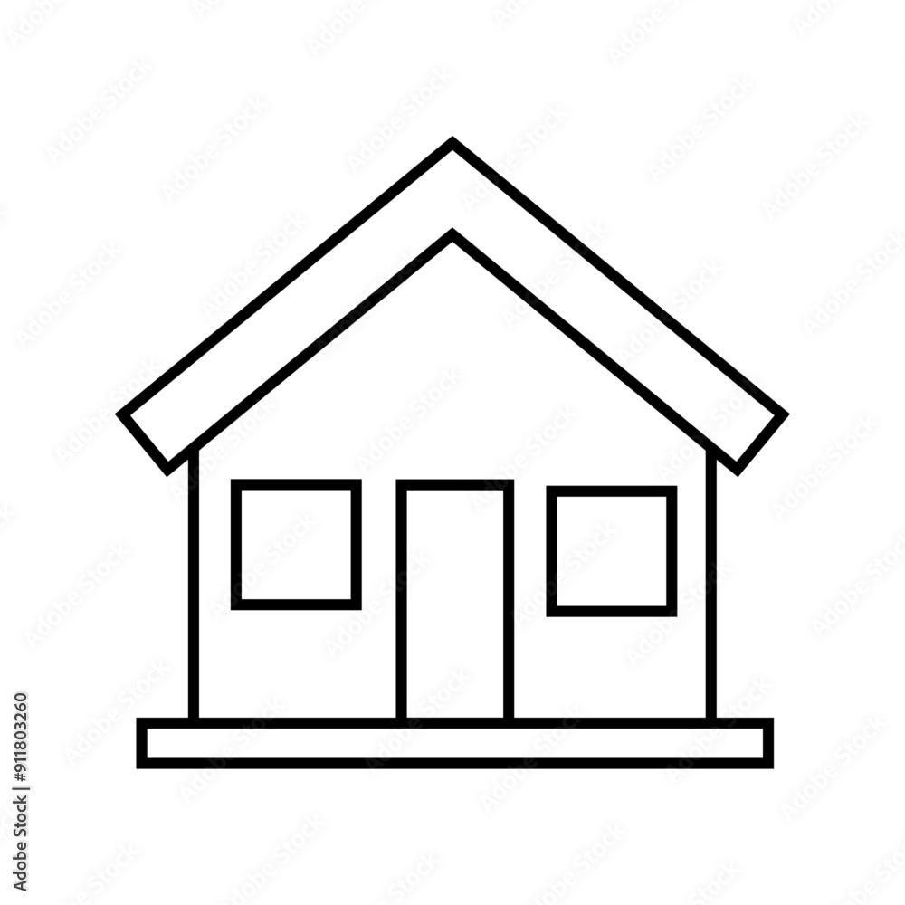 家の線画アイコンイラスト 家の線画アイコンイラスト