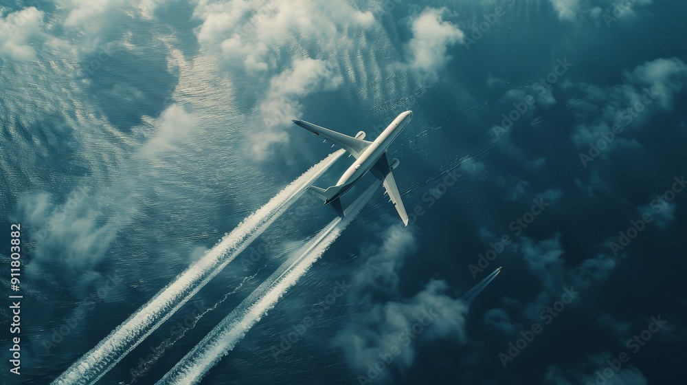 Fototapeta premium Photo of a commercial airliner, flying, aviation