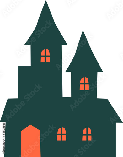 Haunted house icon. Halloween symbol. Flat icon.