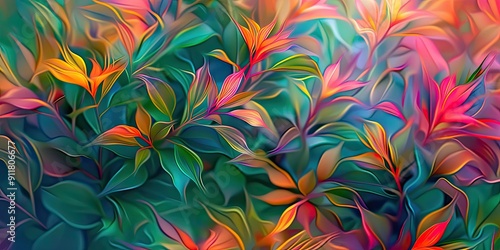 Abstract colorful floral pattern.