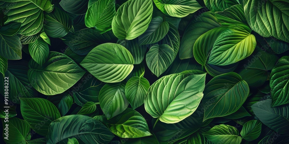 A lush green foliage background with vibrant leaves. A lush green foliage background with vibrant leaves.