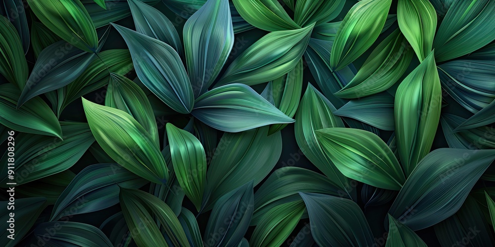Green leaves arranged in pattern. Green leaves arranged in pattern.