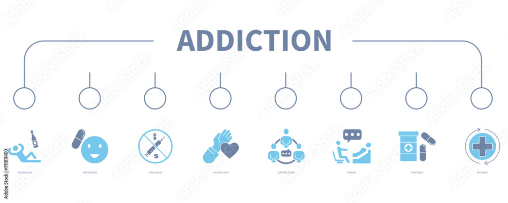 addiction banner web icon vector illustration concept addiction banner web icon vector illustration concept