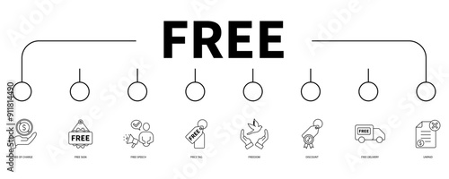 free banner web icon vector illustration concept