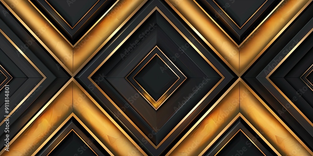 Black and gold geometric shapes. Black and gold geometric shapes.