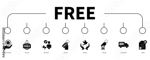 free banner web icon vector illustration concept