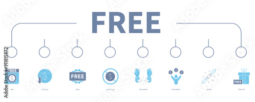 free banner web icon vector illustration concept