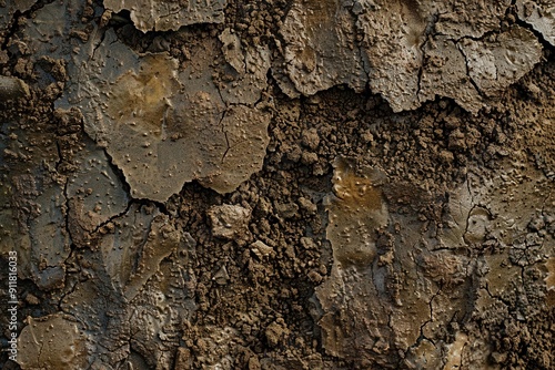 Clayey, Sticky, and Heavy Soil Texture. Earthy Terrain Concept photo