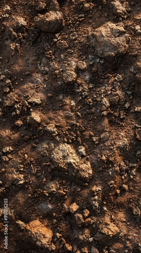 Chaotic Earth. Clumpy, lumpy, and poorly structured soil texture concept photo