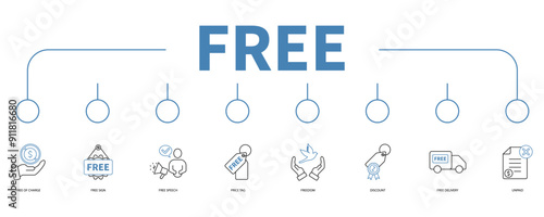 free banner web icon vector illustration concept