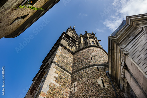 Aachen Cathedral (Aachener Dom) - Roman Catholic church in Aachen, Germany. Aachen Cathedral is one of the oldest cathedrals in Europe (from 796), main Aachen's landmark and a cultural heritage. photo