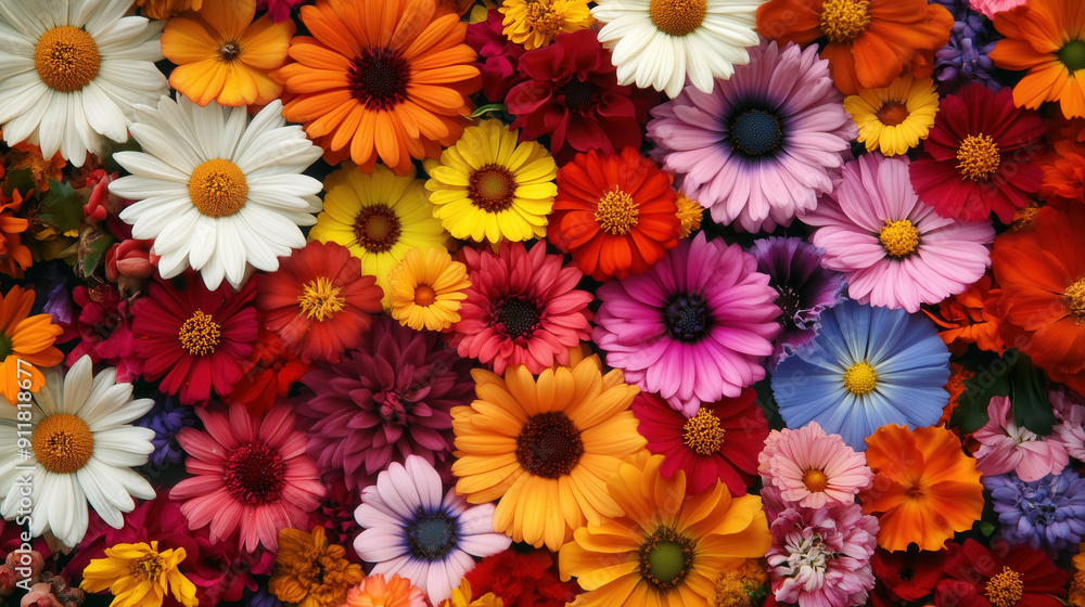 Very colorful rug made by flowers Very colorful rug made by flowers