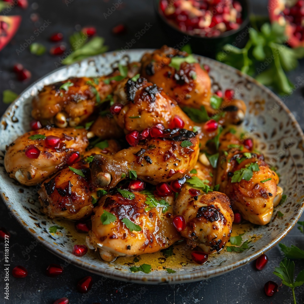 Roasted Chicken Legs with Pomegranate and Parsley Roasted Chicken Legs with Pomegranate and Parsley