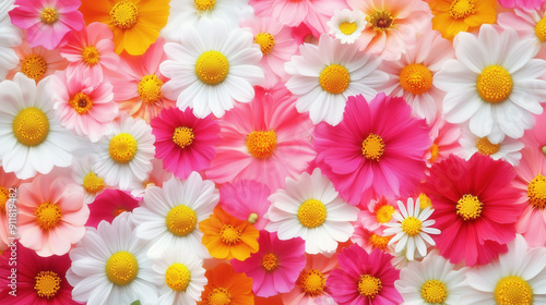 Very colorful rug made by flowers