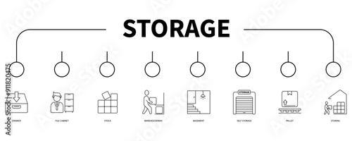 storage banner web icon vector illustration concept