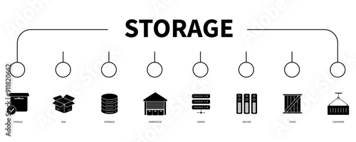 storage banner web icon vector illustration concept