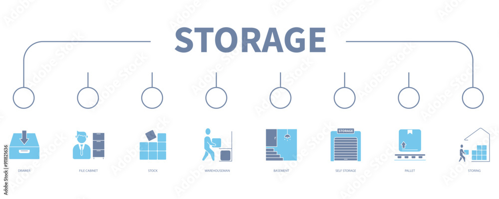 storage banner web icon vector illustration concept storage banner web icon vector illustration concept