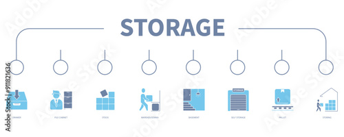 storage banner web icon vector illustration concept