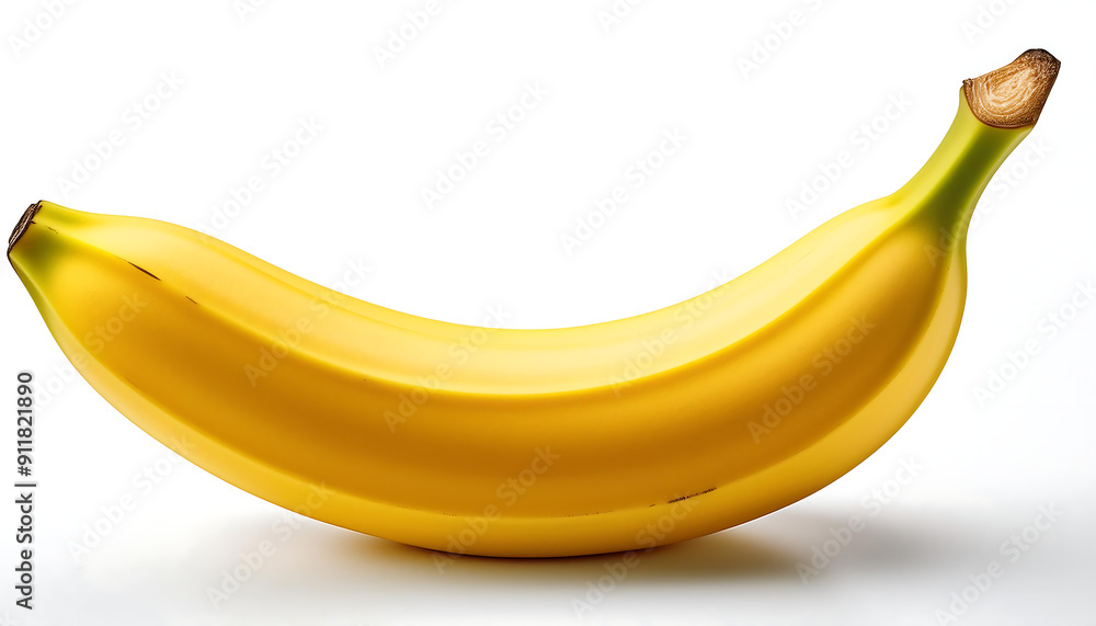 A Single Yellow Banana Isolated on a White Background. A Single Yellow Banana Isolated on a White Background.