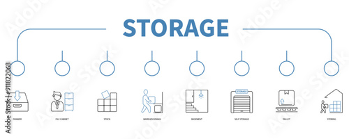 storage banner web icon vector illustration concept
