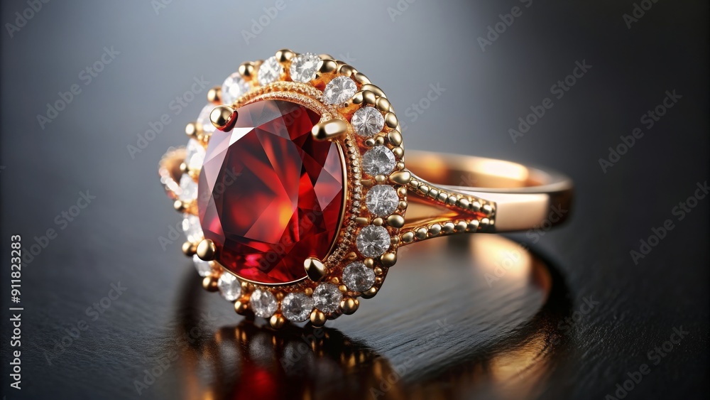 Luxurious gold ring with diamonds and red sapphire gemstone, luxury, jewelry, gold, diamonds, red sapphire, gemstone Luxurious gold ring with diamonds and red sapphire gemstone, luxury, jewelry, gold, diamonds, red sapphire, gemstone