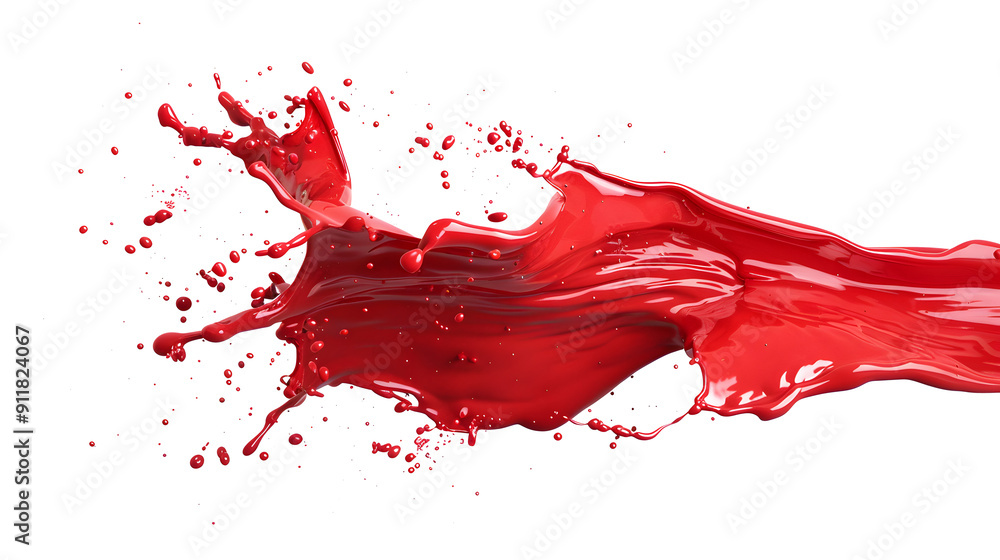 floating spill of red liquid isolated on white background floating spill of red liquid isolated on white background