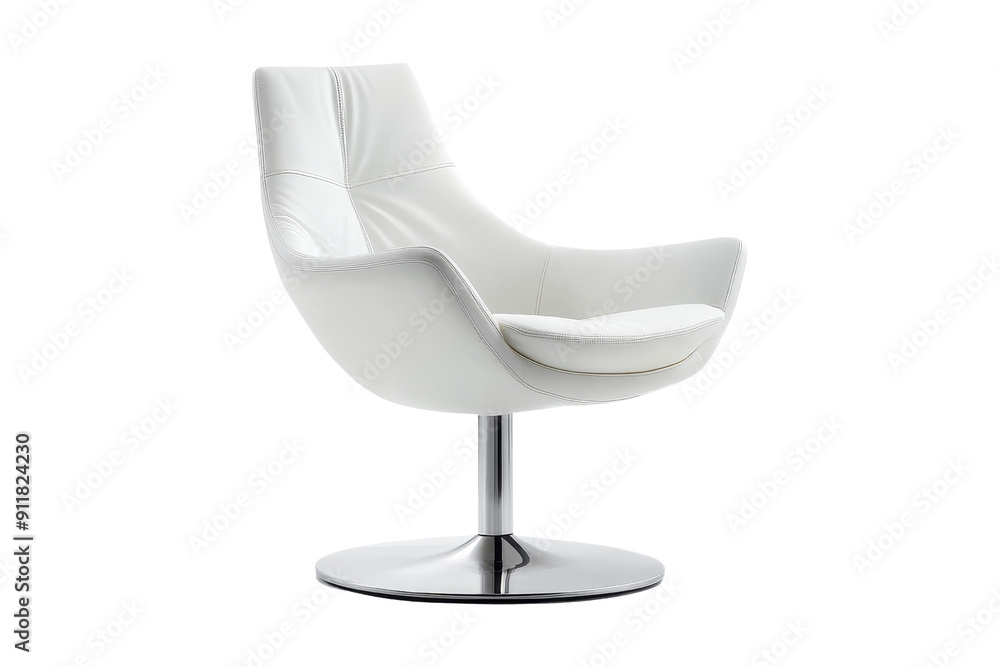 White Swivel Chair with Chrome Base White Swivel Chair with Chrome Base
