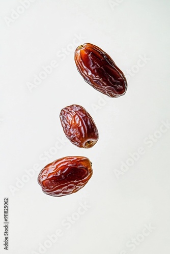 Zahidi Dates fruit levitating on a white background photo