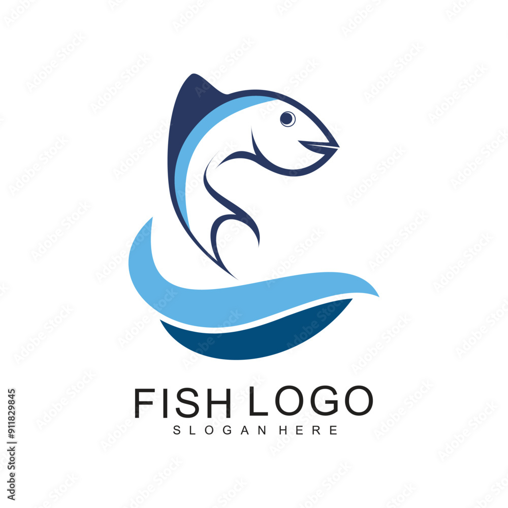 Fish logo design simple concept Premium Vector Fish logo design simple concept Premium Vector