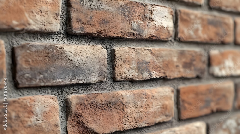 Close-Up Of Brick Wall Pattern Showcasing Rustic Texture Close-Up Of Brick Wall Pattern Showcasing Rustic Texture