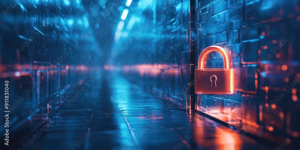 A lock on a door in a dark room A lock on a door in a dark room