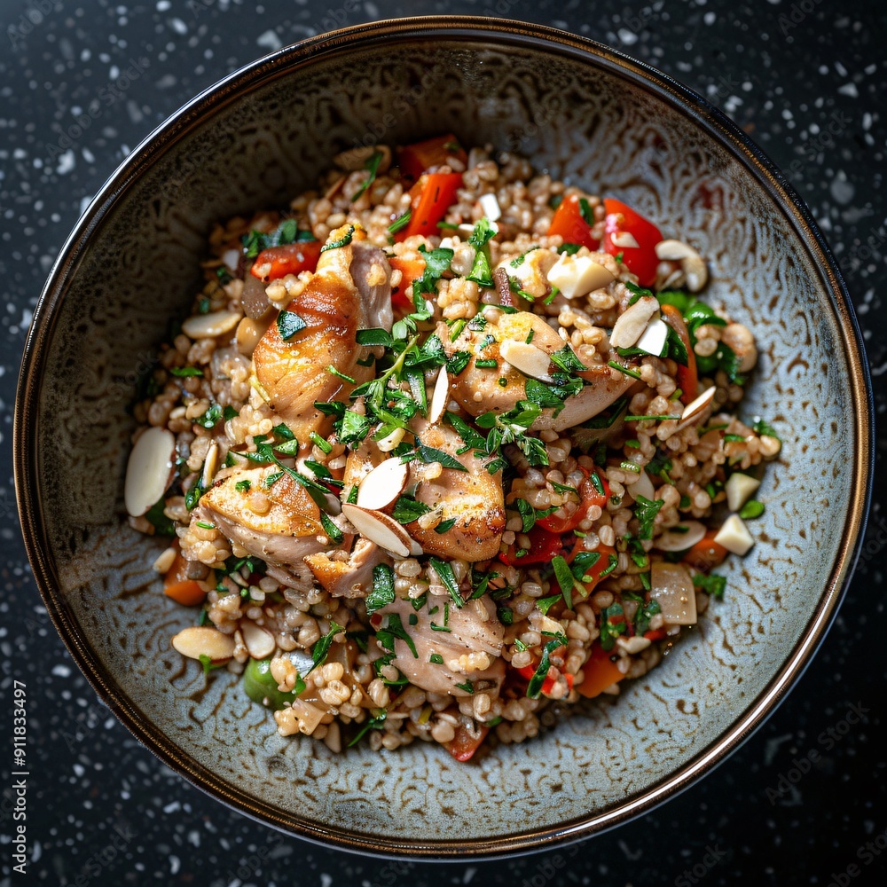 Chicken and Barley Salad with Almonds and Herbs Chicken and Barley Salad with Almonds and Herbs