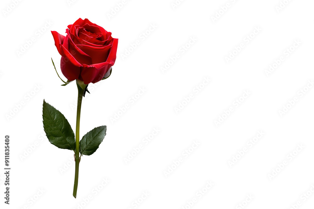 Fototapeta premium a red rose, isolated png transparent background