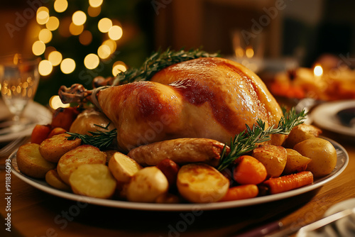 Traditional British Christmas Turkey Feast