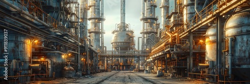 Wallpaper Mural Industrial Complex 3D Illustration Torontodigital.ca