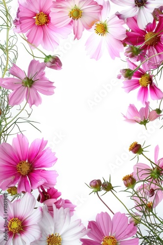 Wallpaper Mural floral blossom frame white background Torontodigital.ca