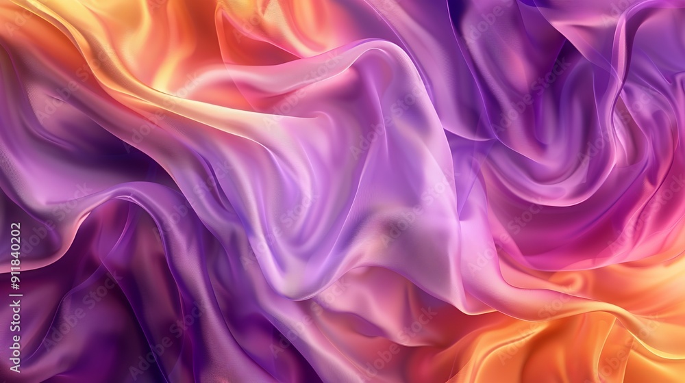 Colorful swirls of purple and gold fabric Colorful swirls of purple and gold fabric