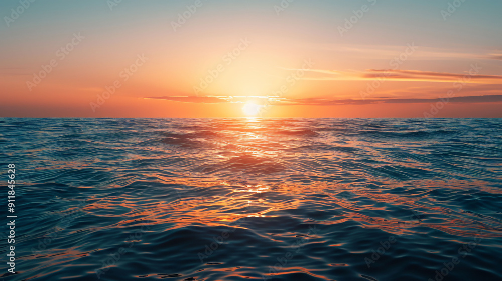 Obraz premium ocean sea with sunset background