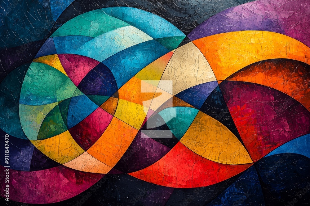 Fototapeta premium Vibrant Abstract Art with Bold Shapes and Bright Colors