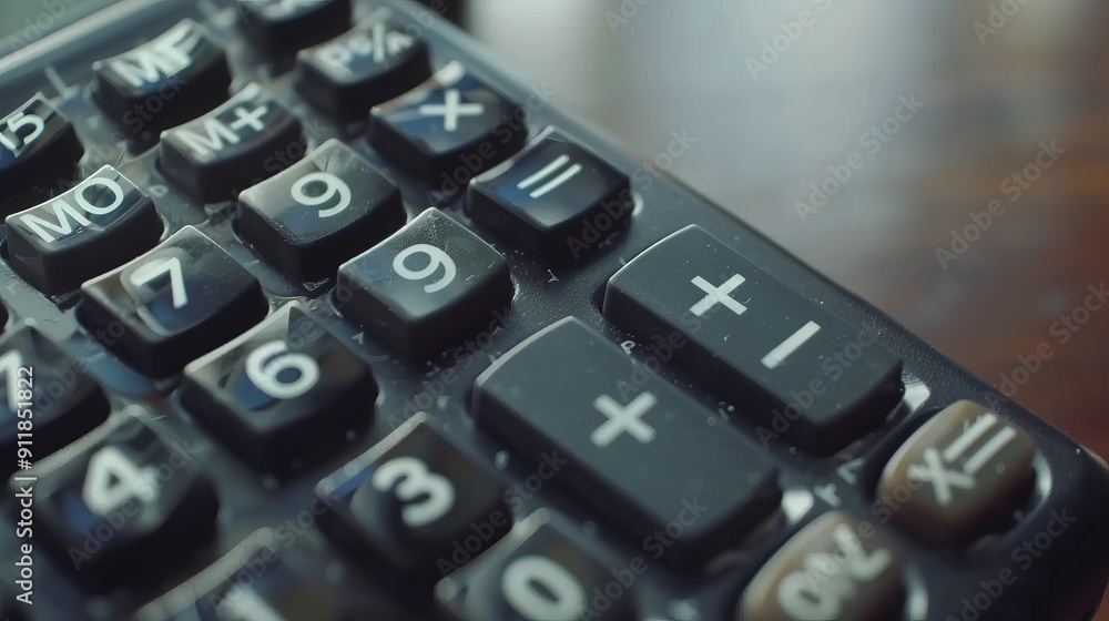 Detailed shot of calculator keys under natural light. Detailed shot of calculator keys under natural light.