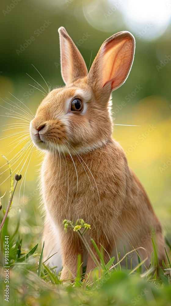 Fototapeta premium rabbit isolated on summer background