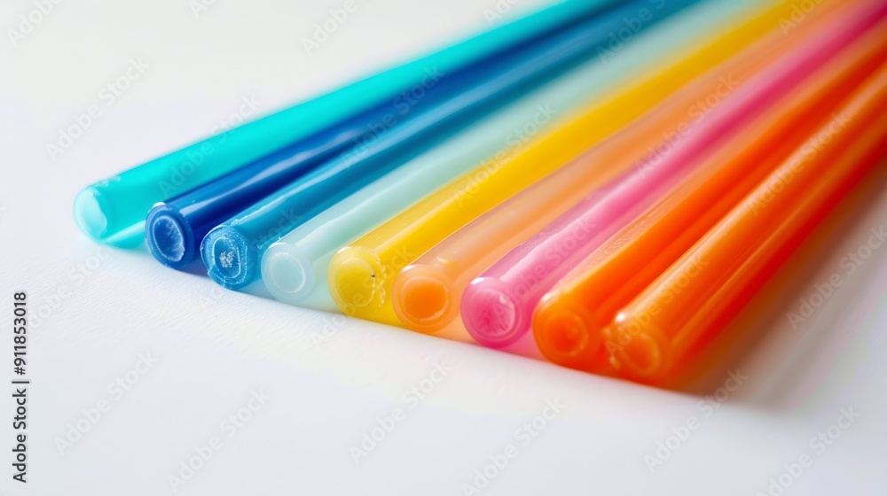 Row of glue sticks for art and craft on a white background generative ai Row of glue sticks for art and craft on a white background generative ai