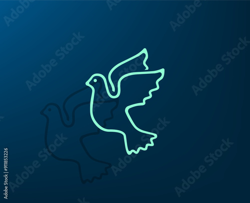 Vector dark color icon with shadow on blue background