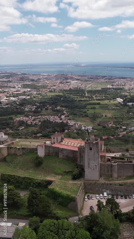 City and Castle of Palmela Portugal Vertical Video City and Castle of Palmela Portugal Vertical Video