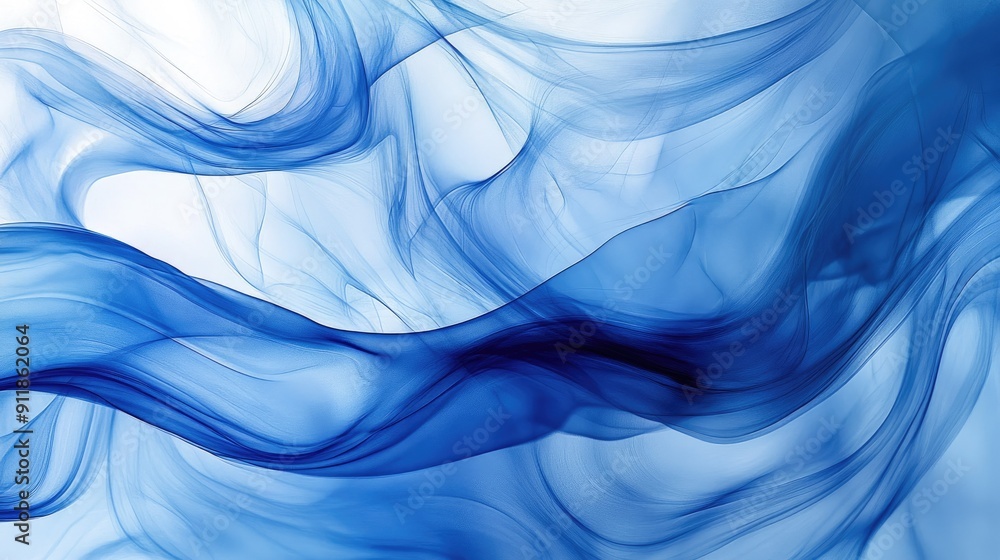 Abstract art of blue smoke in flowing wave patterns, creating a serene and artistic background. Abstract art of blue smoke in flowing wave patterns, creating a serene and artistic background.