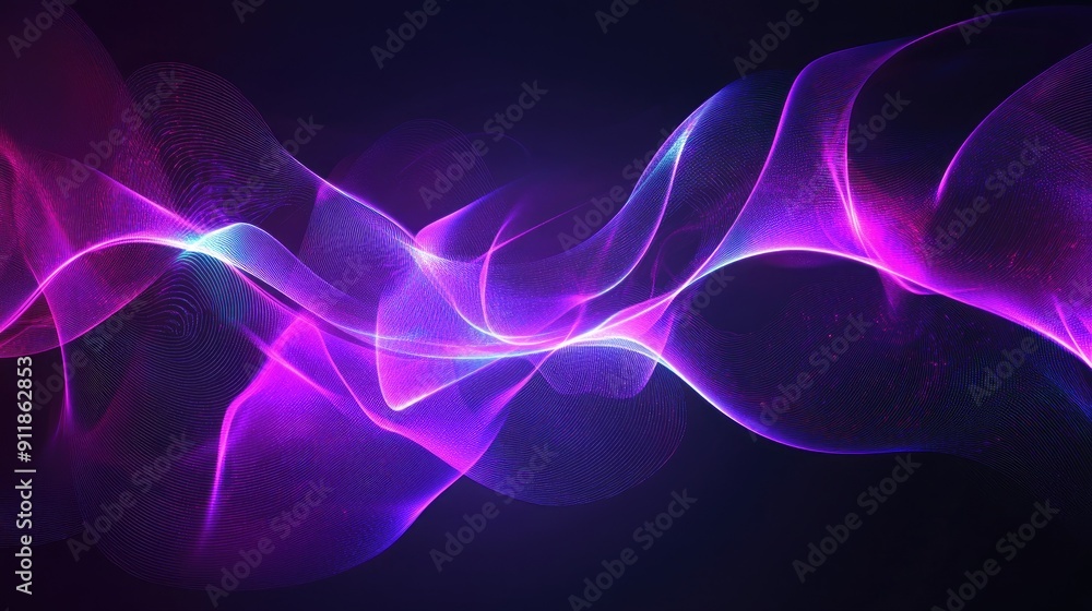 Abstract ultraviolet wave shapes glowing brightly, ideal for banners. Abstract ultraviolet wave shapes glowing brightly, ideal for banners.