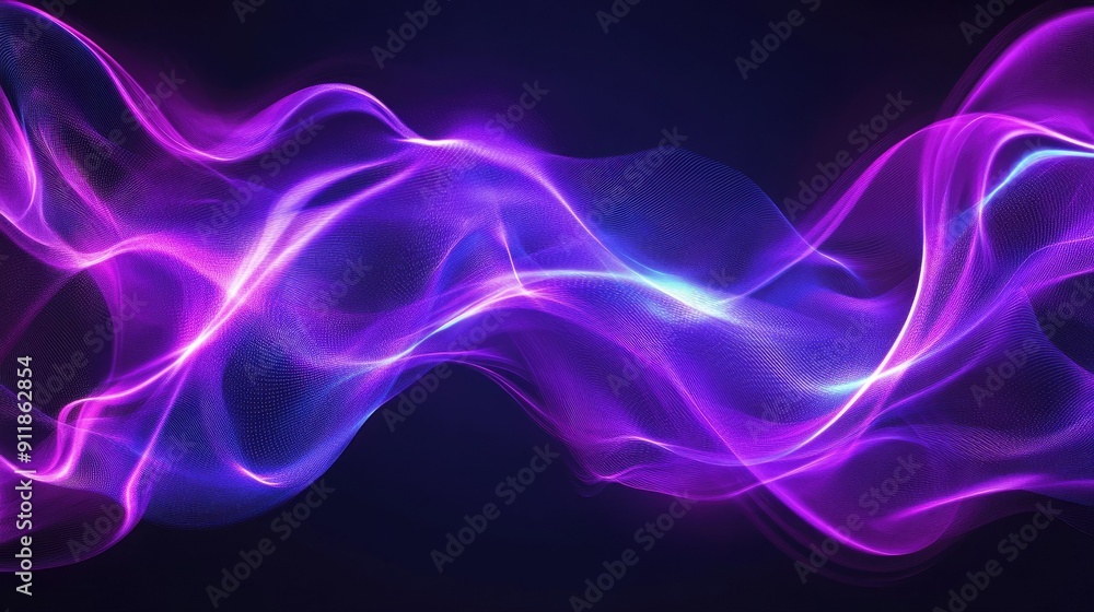 Abstract ultraviolet wave shapes glowing brightly, ideal for banners. Abstract ultraviolet wave shapes glowing brightly, ideal for banners.
