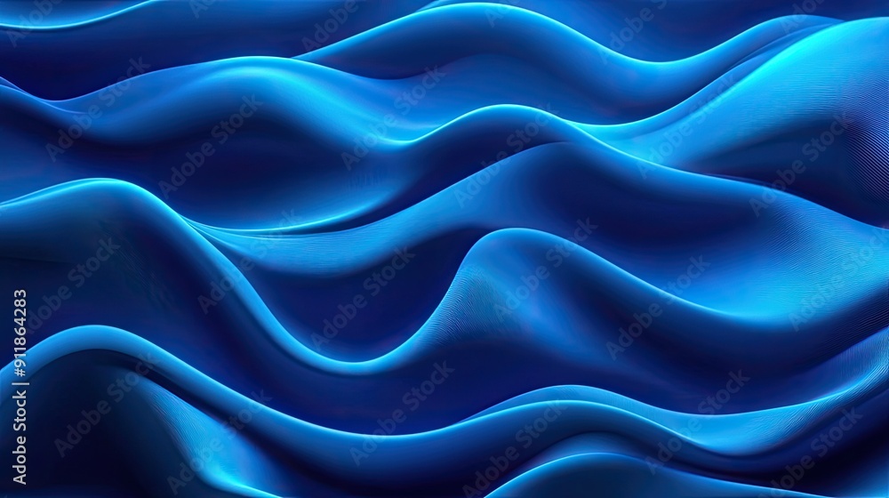Gentle blue neon waves undulating smoothly, forming an elegant and calming background. Gentle blue neon waves undulating smoothly, forming an elegant and calming background.