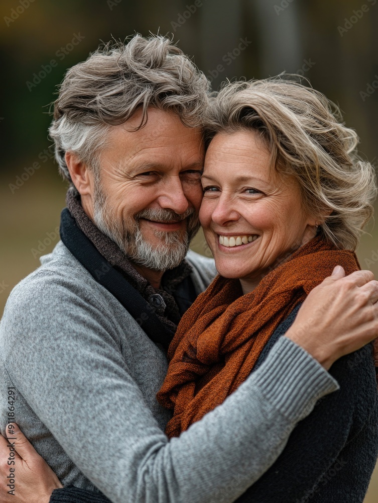 A pair of people embracing each other, showing affection and closeness A pair of people embracing each other, showing affection and closeness