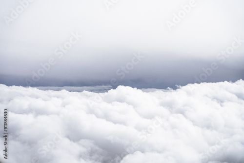 Thick white cloud bank from above photo